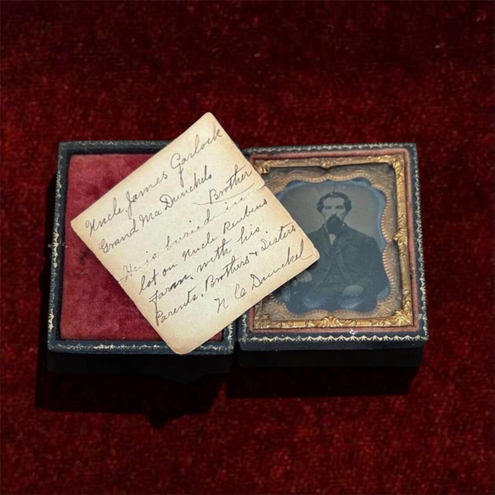 1860s Ambrotype Portrait: James Garlock, Canajoharie NY, Union Case